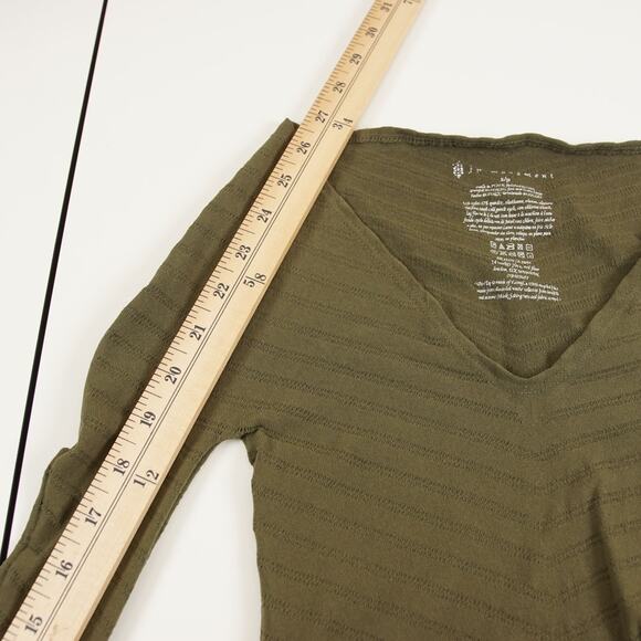 Free People Movement Green Gone Adrift Sheer Long Sleeve Crop Top Sz S - Picture 4 of 6